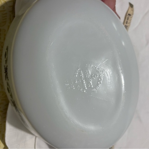 Fire King White Casserole Dish with Green Floral Design - Picture 6 of 6